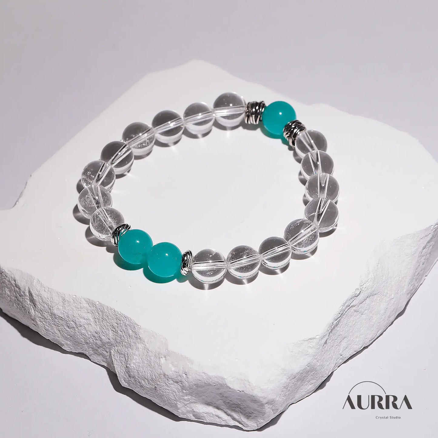 Clarity & Calm | Amazonite & Clear Quartz Energy Bracelet - Aurra Crystal
