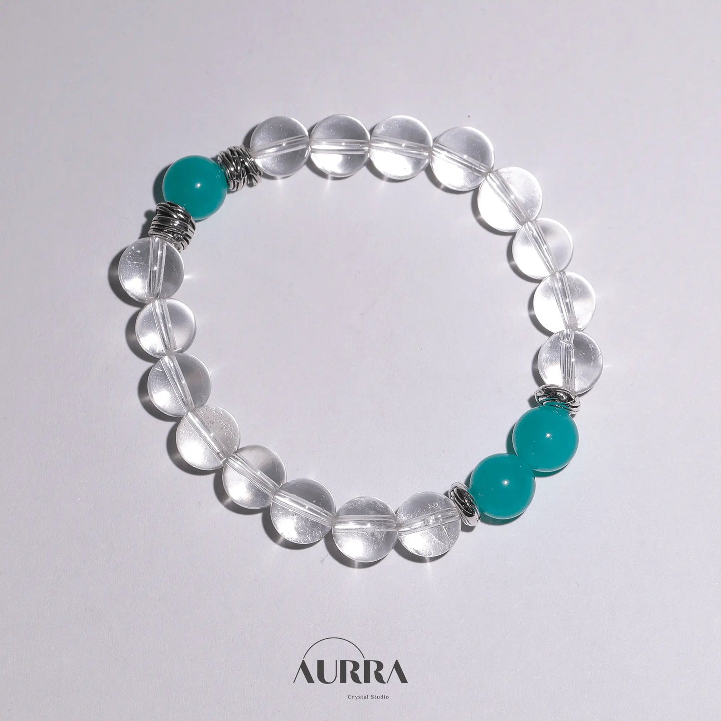 Clarity & Calm | Amazonite & Clear Quartz Energy Bracelet - Aurra Crystal