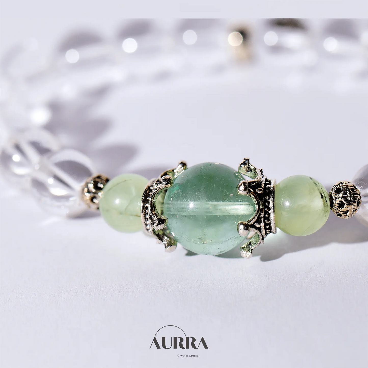 Emotional Healing & Mental Clarity | Green Fluorite Bracelet - Aurra Crystal