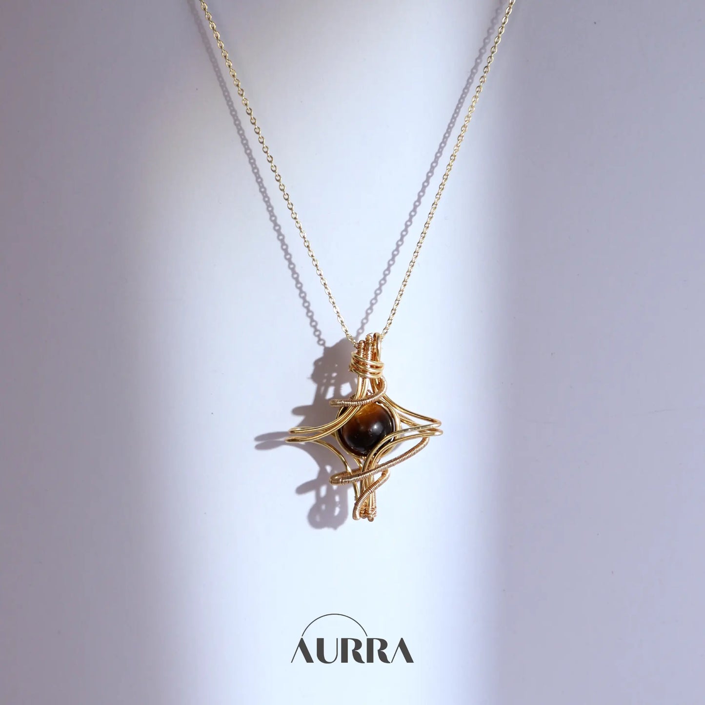 Motivation | Hand-wired Tiger's Eye Star Pendant Adjustable Necklace Aurra Crystal