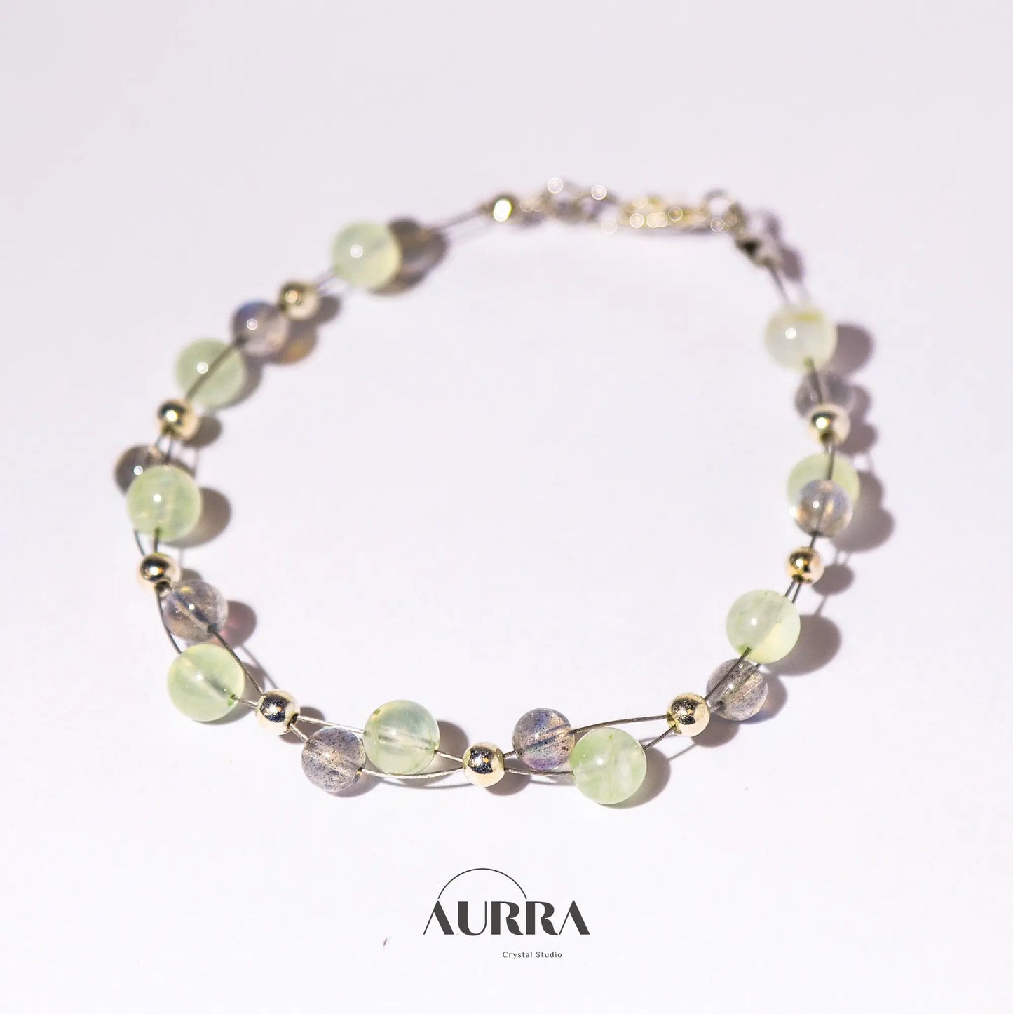 Promotes Calmness | Prehnite & Labradorite Bracelet - Aurra Crystal