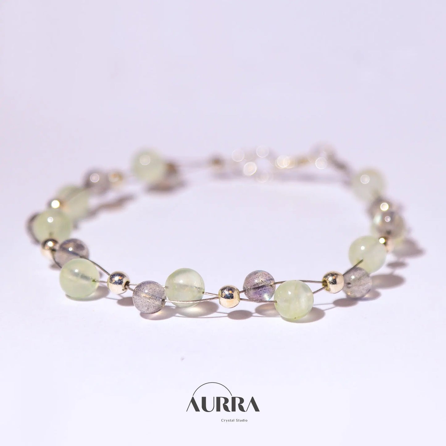 Promotes Calmness | Prehnite & Labradorite Bracelet - Aurra Crystal