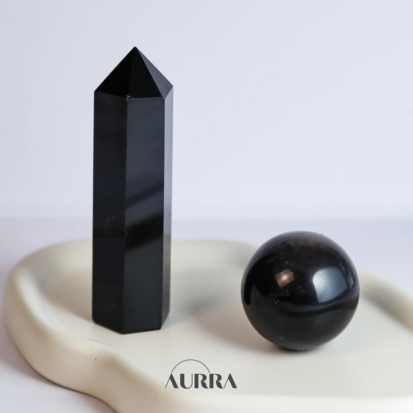Protection & Focus | Natural High Grade Silver Obsidian Sphere 1.36 in Aurra Crystal
