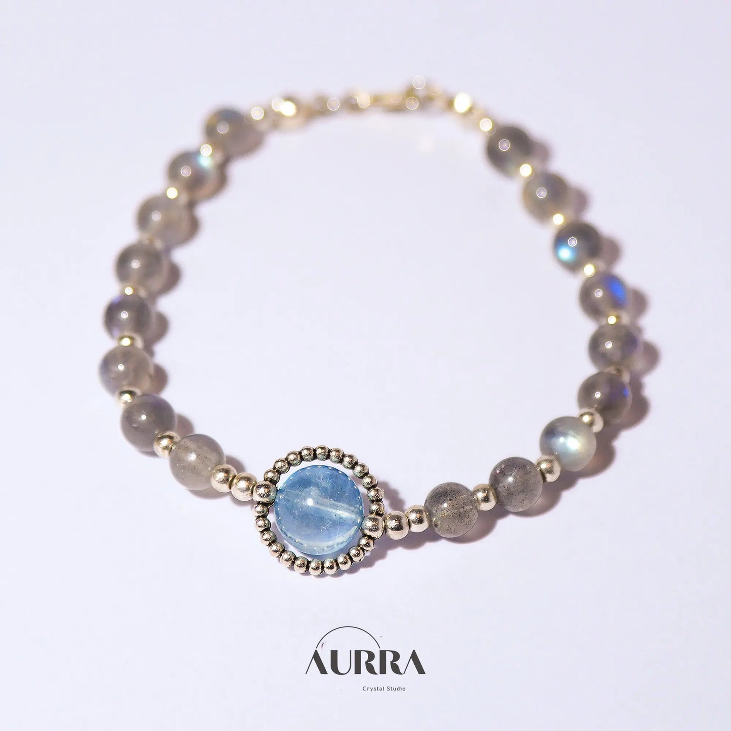 Stress Relief | Aquamarine & Labradorite Bracelet - Aurra Crystal
