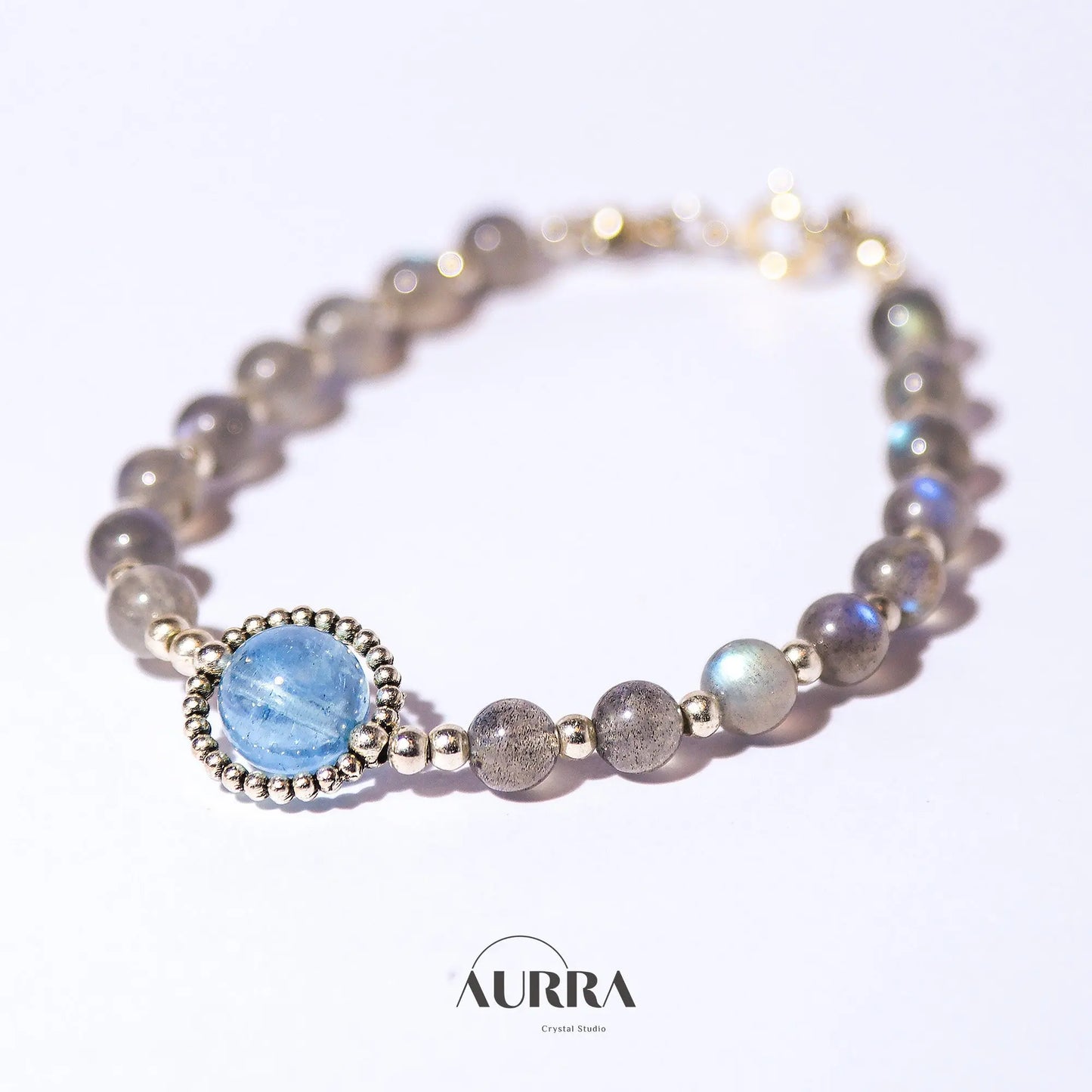 Stress Relief | Aquamarine & Labradorite Bracelet - Aurra Crystal
