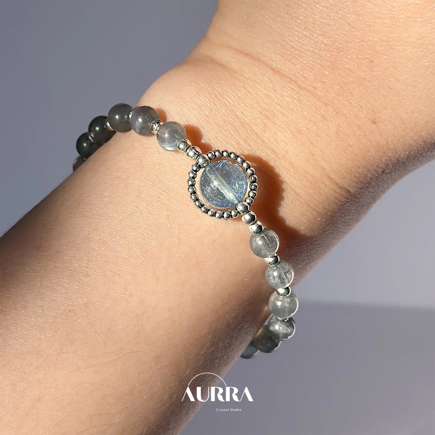 Stress Relief | Aquamarine & Labradorite Bracelet - Aurra Crystal