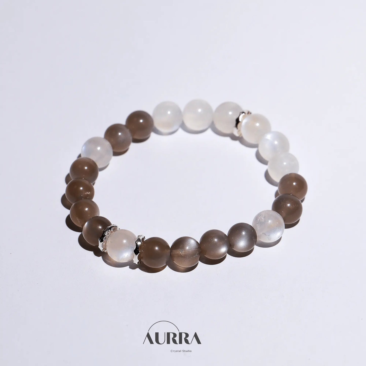 Stress Relief & Sleep Support | Silver & Blue Moonstone Bracelet - Aurra Crystal