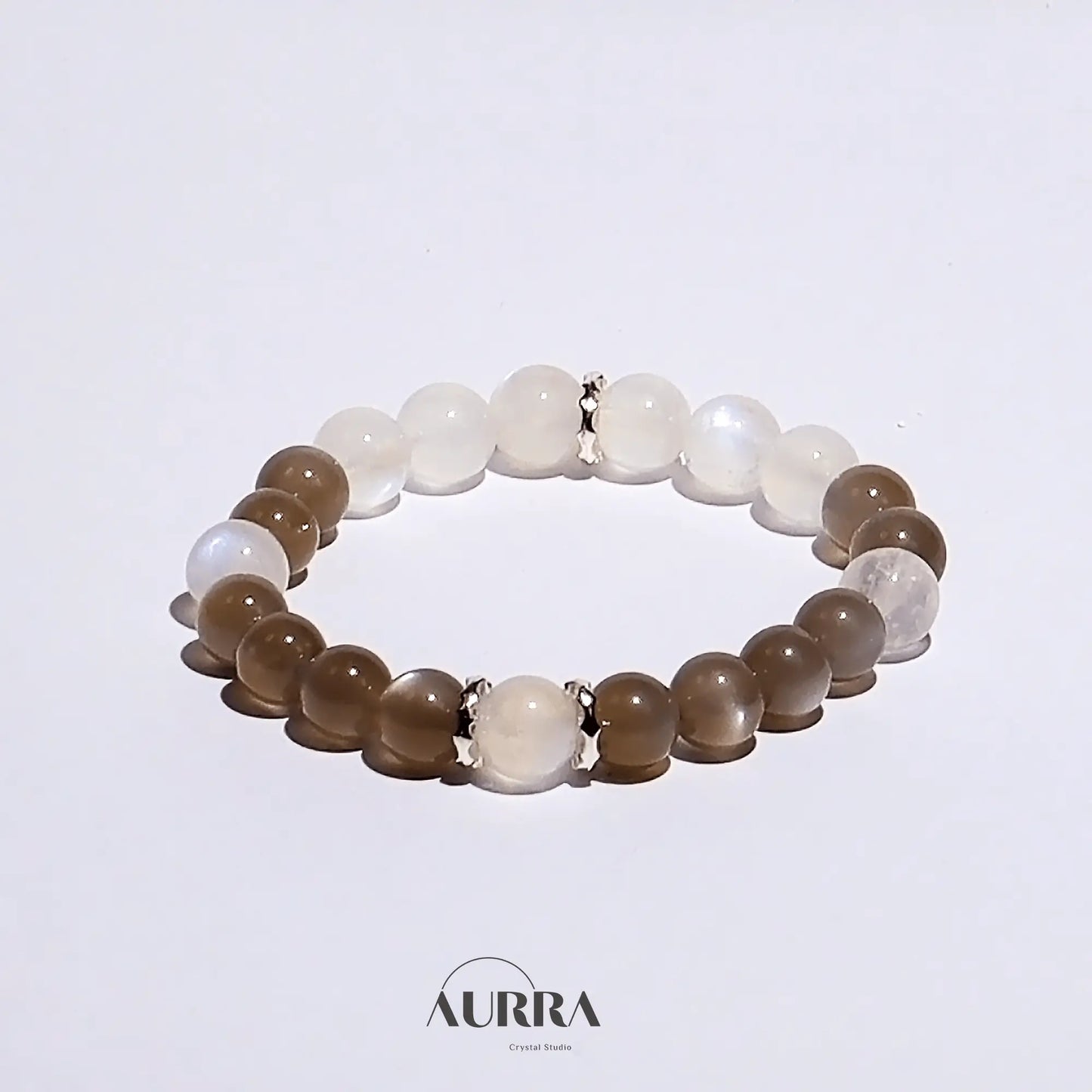 Stress Relief & Sleep Support | Silver & Blue Moonstone Bracelet - Aurra Crystal