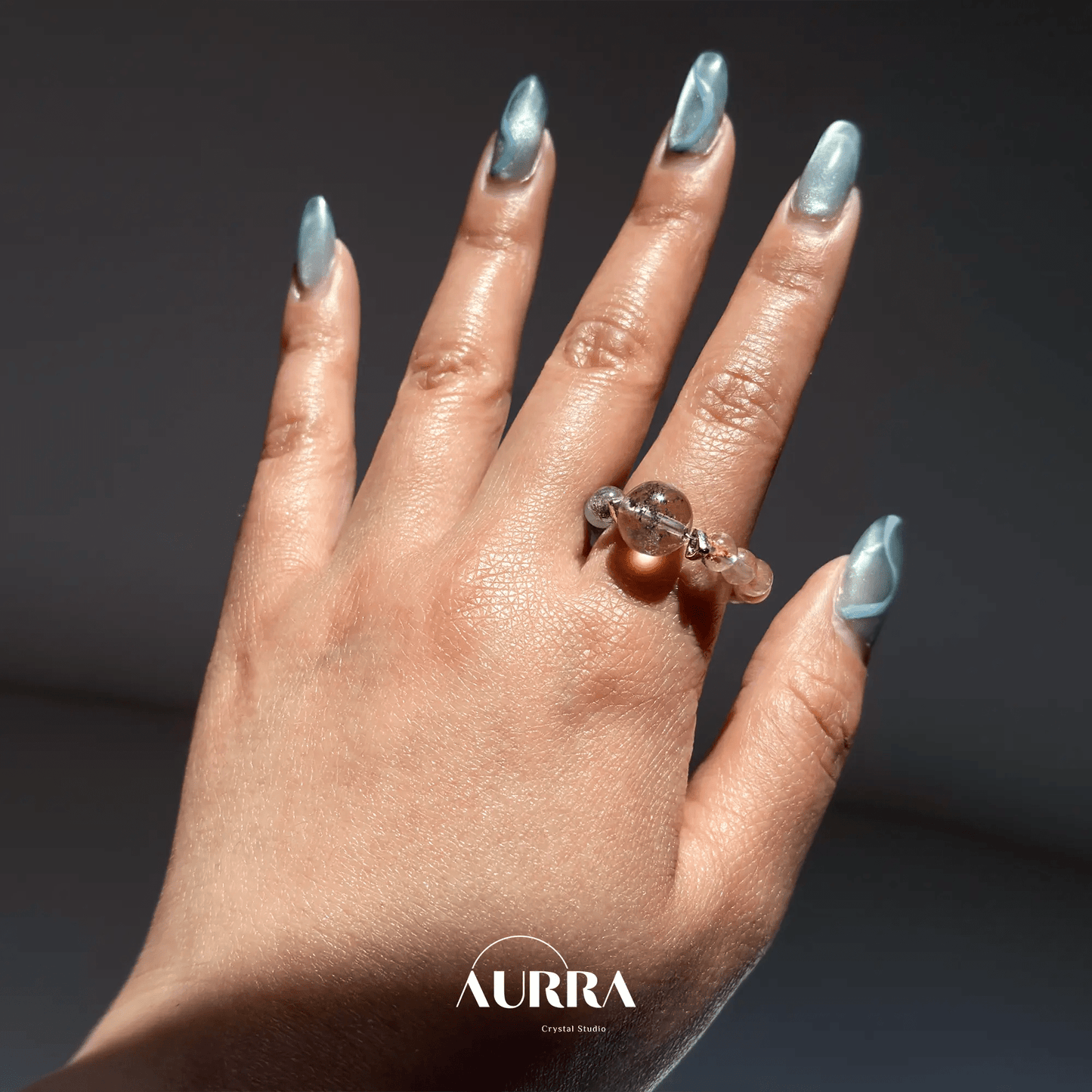 Green Phantom & Garden Phantom Quartz Ring |Abundance & Career Growth - Aurra Crystal