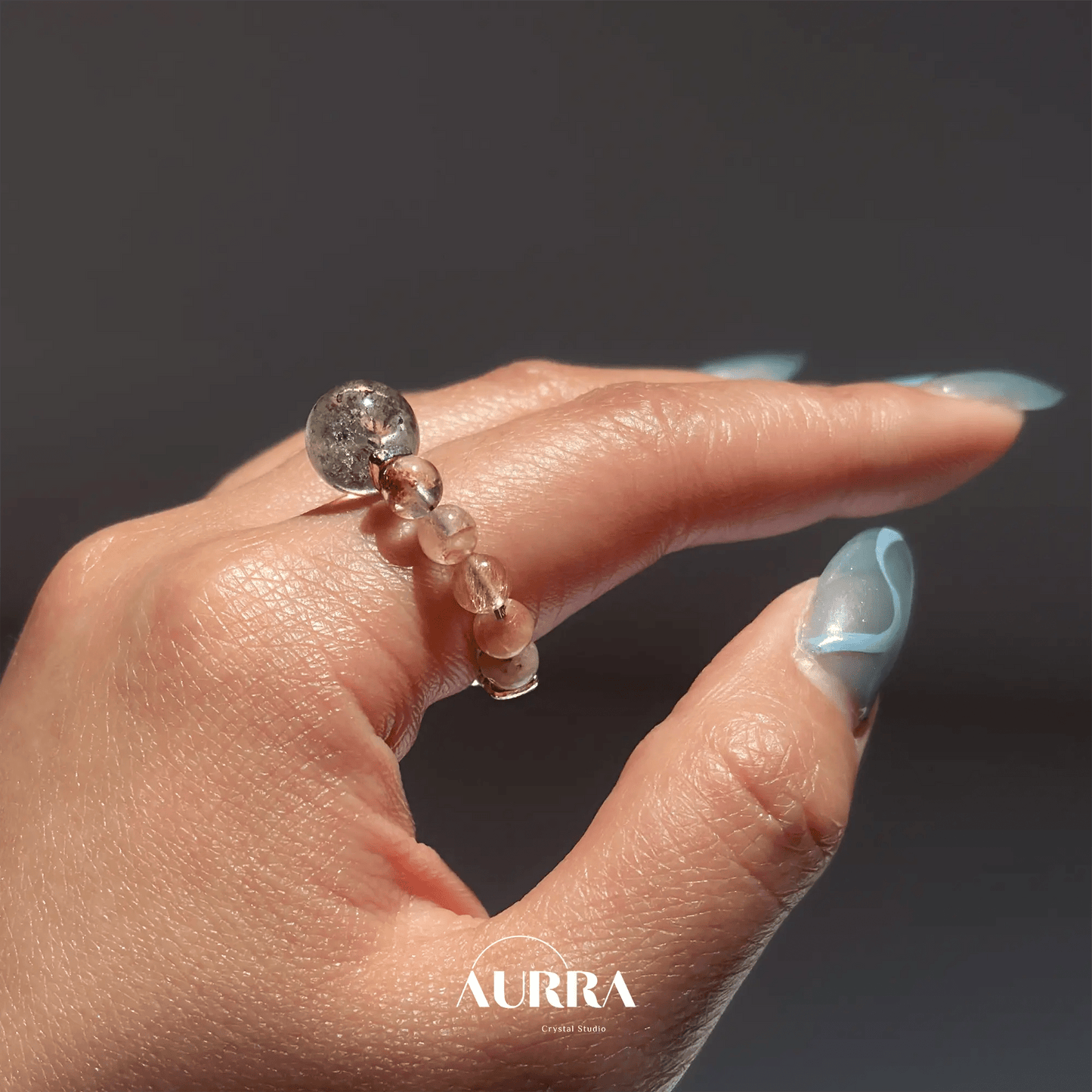 Green Phantom & Garden Phantom Quartz Ring |Abundance & Career Growth - Aurra Crystal