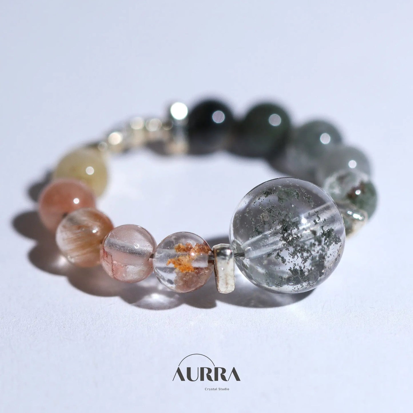 Green Phantom & Garden Phantom Quartz Ring |Abundance & Career Growth - Aurra Crystal