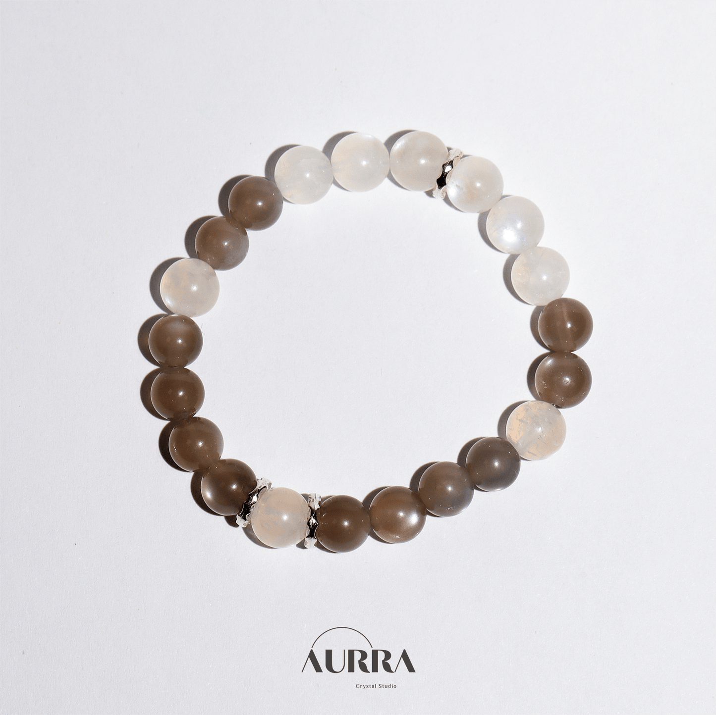 Stress Relief & Sleep Support | Silver & Blue Moonstone Bracelet - Aurra Crystal