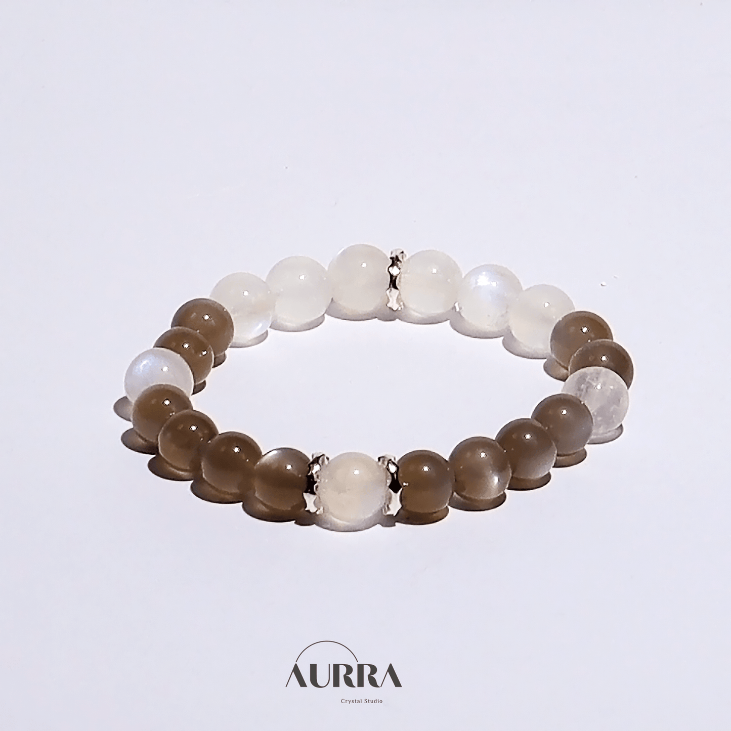 Stress Relief & Sleep Support | Silver & Blue Moonstone Bracelet - Aurra Crystal