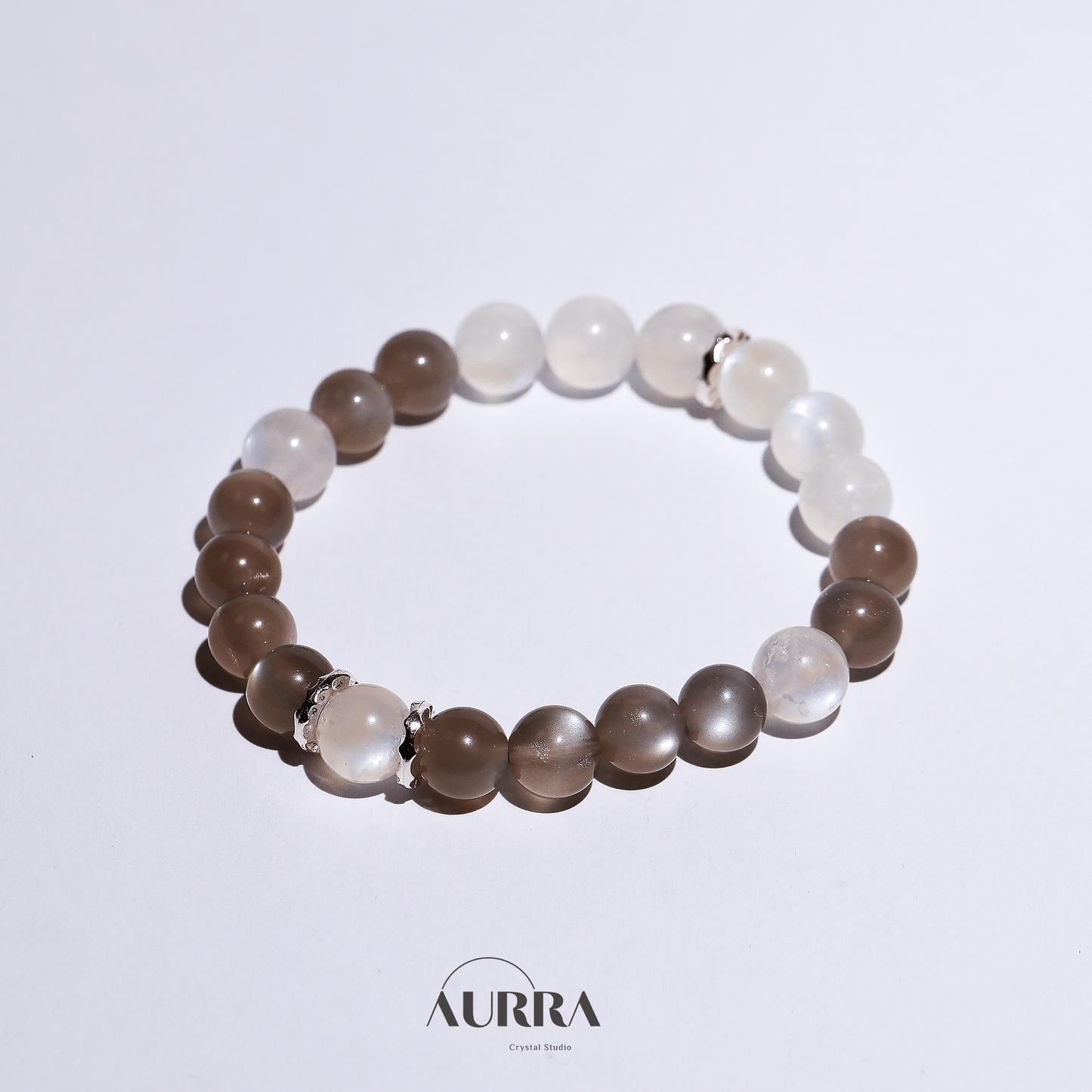 Stress Relief & Sleep Support | Silver & Blue Moonstone Bracelet - Aurra Crystal