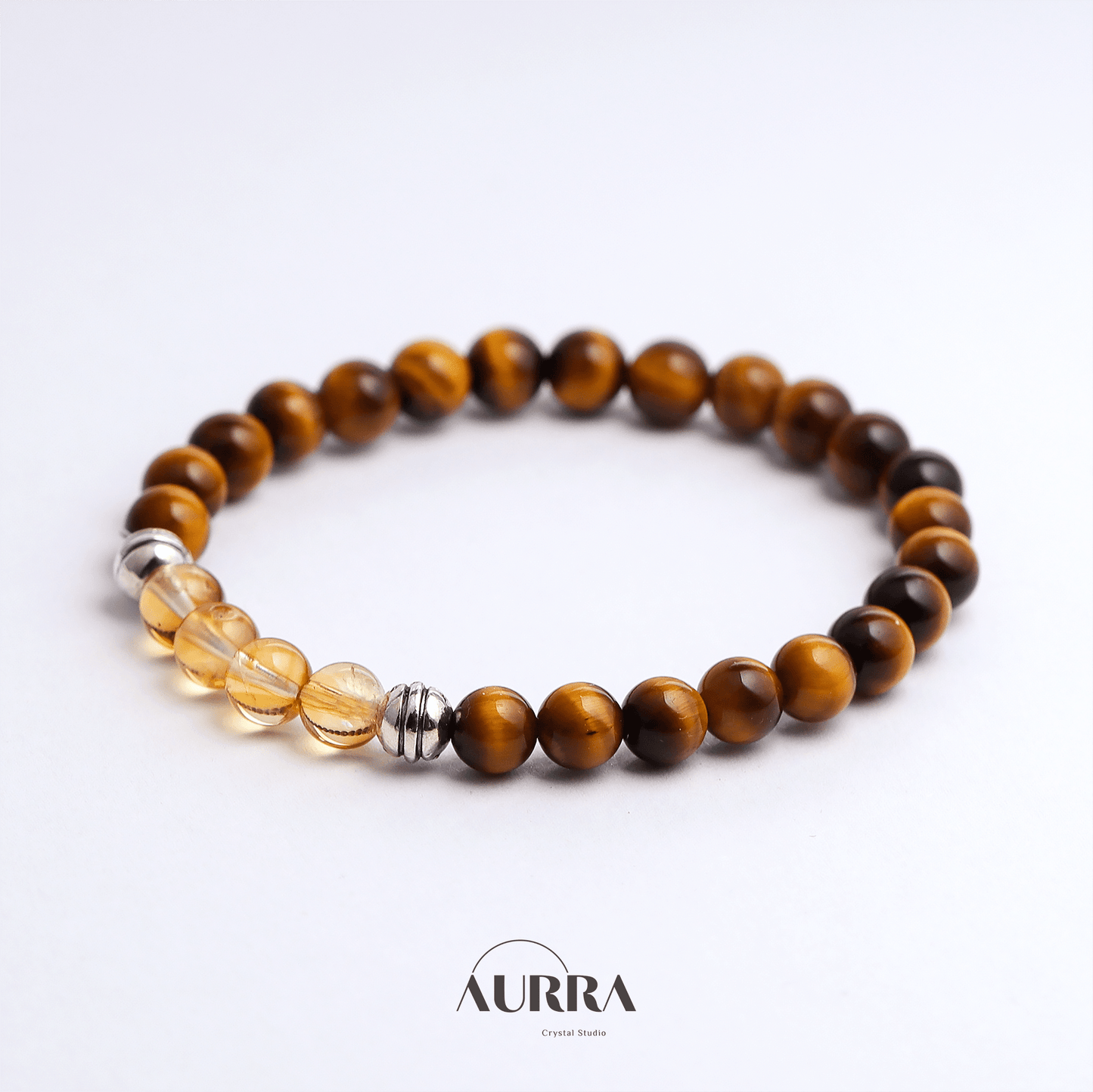 Wealth Attraction & Self Confidence | Yellow Tiger Eye & Citrine Bracelet - Aurra Crystal