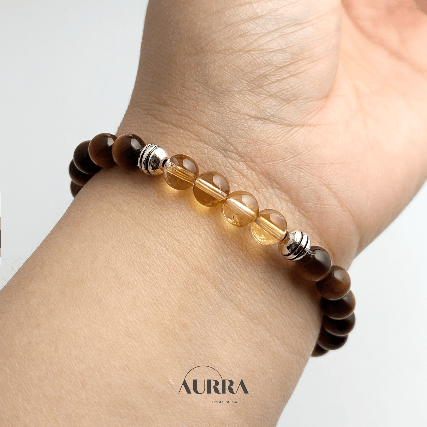 Wealth Attraction & Self Confidence | Yellow Tiger Eye & Citrine Bracelet - Aurra Crystal