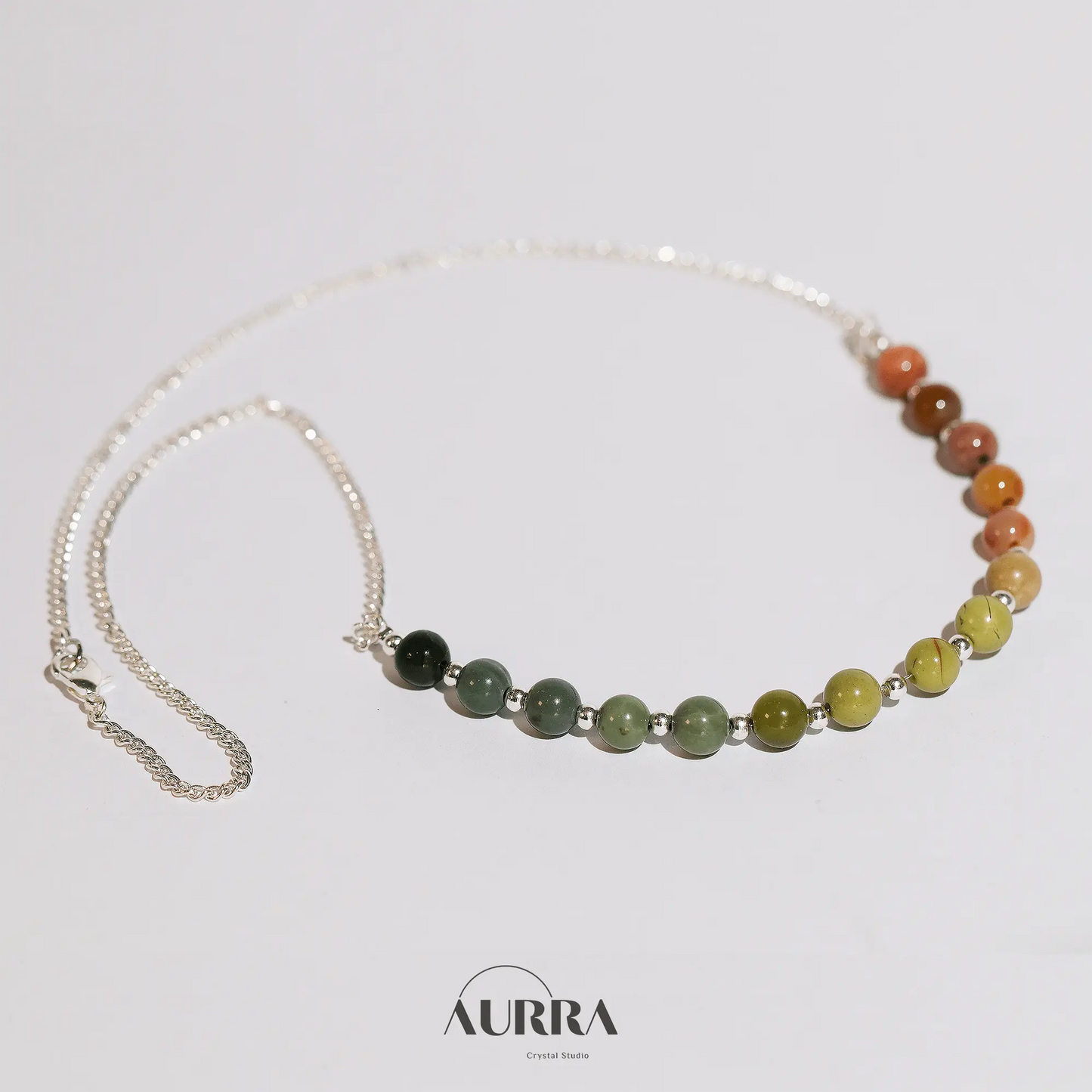 Calming | All - in - One Colorful Alashan Agate Necklace - Aurra Crystal