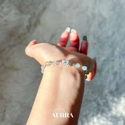 Calmness | Labradorite Wire-wrapped Link Bracelet  Aurra Crystal