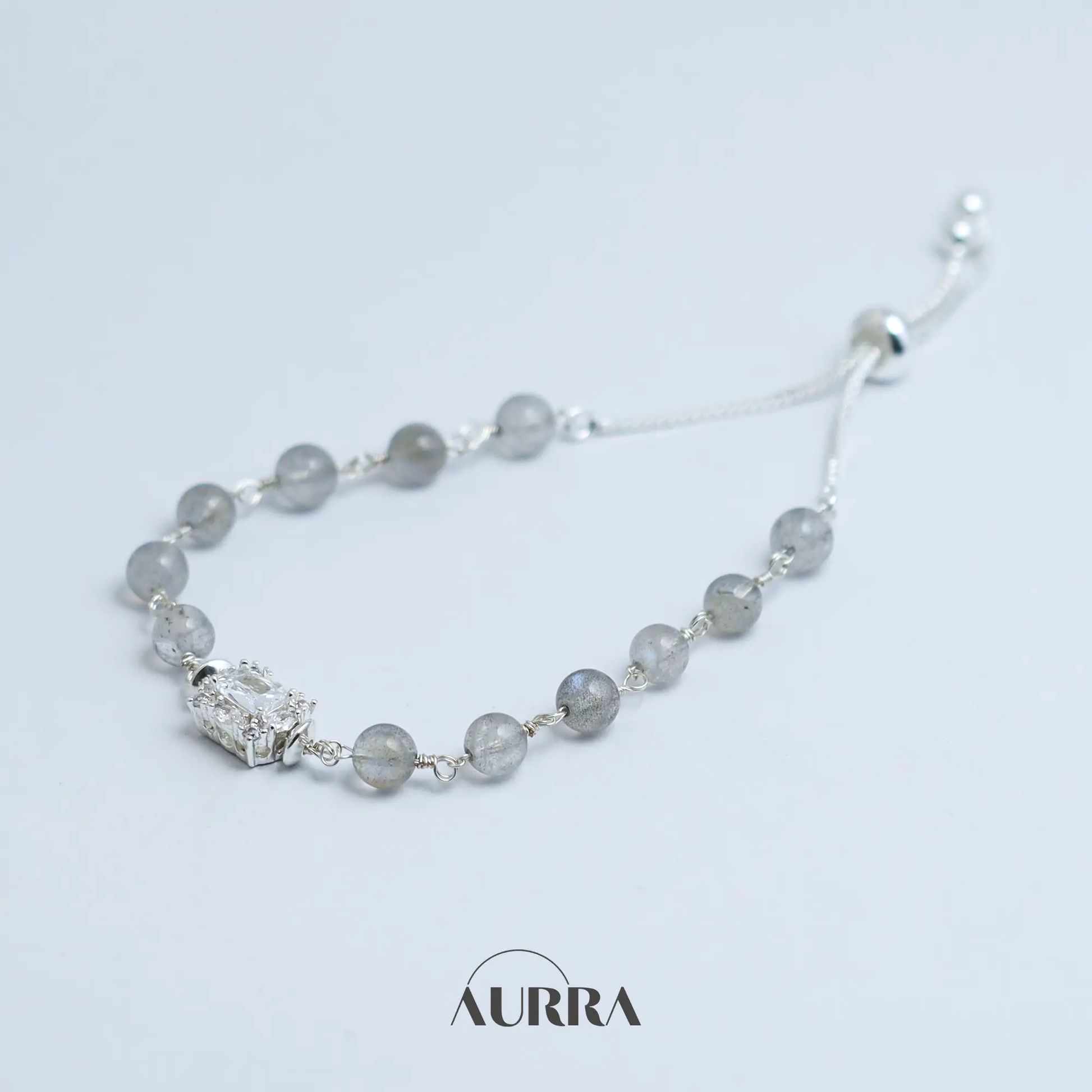 Calmness | Labradorite Wire-wrapped Link Bracelet  Aurra Crystal