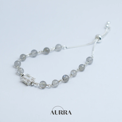 Calmness | Labradorite Wire-wrapped Link Bracelet  Aurra Crystal