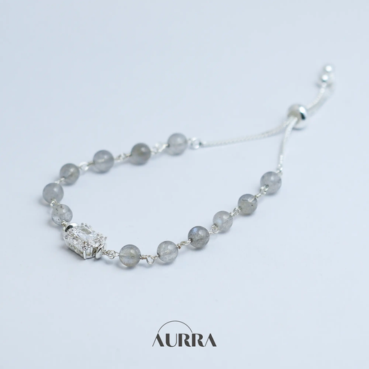 Calmness | Labradorite Wire-wrapped Link Bracelet  Aurra Crystal