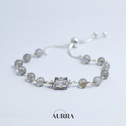 Calmness | Labradorite Wire-wrapped Link Bracelet  Aurra Crystal