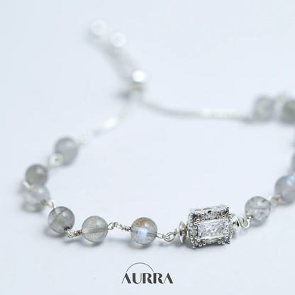 Calmness | Labradorite Wire-wrapped Link Bracelet  Aurra Crystal