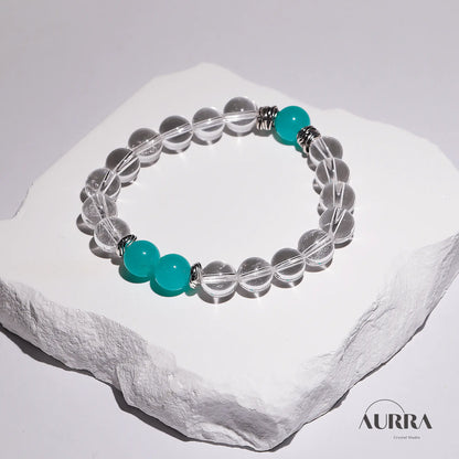 Clarity & Calm | Amazonite & Clear Quartz Energy Bracelet - Aurra Crystal