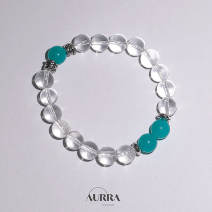 Clarity & Calm | Amazonite & Clear Quartz Energy Bracelet - Aurra Crystal
