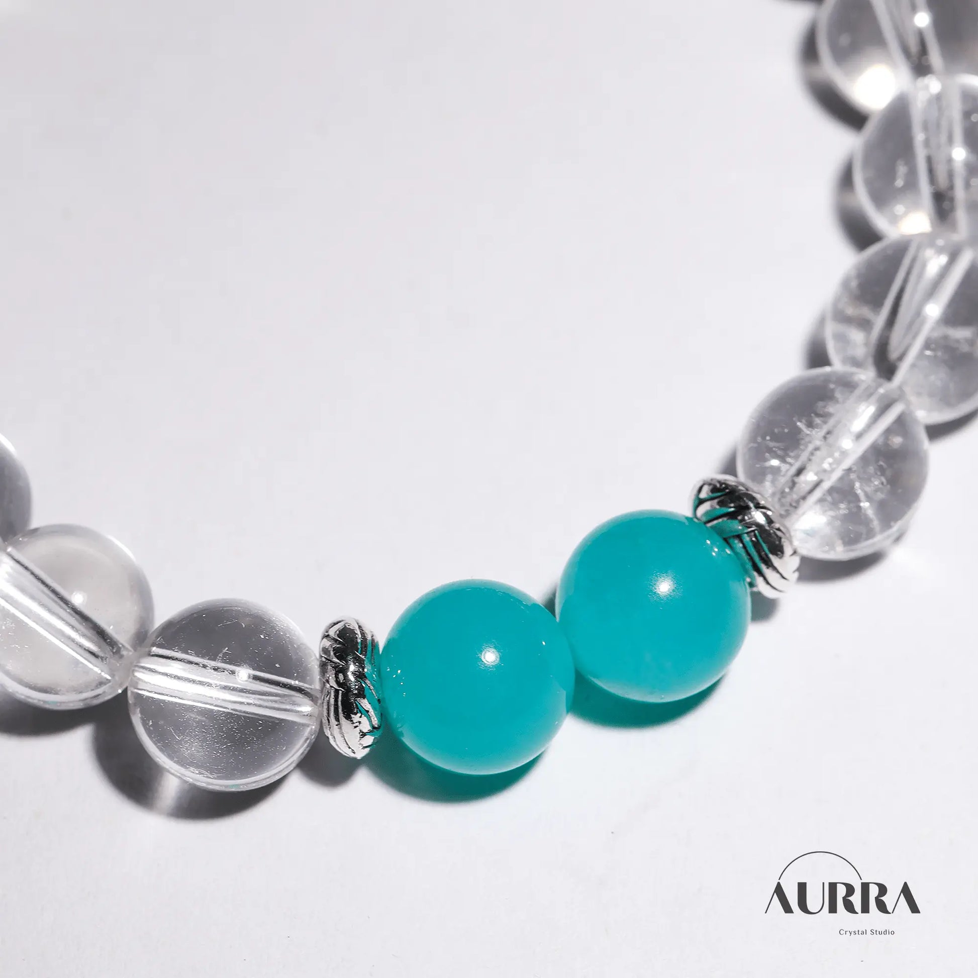 Clarity & Calm | Amazonite & Clear Quartz Energy Bracelet - Aurra Crystal