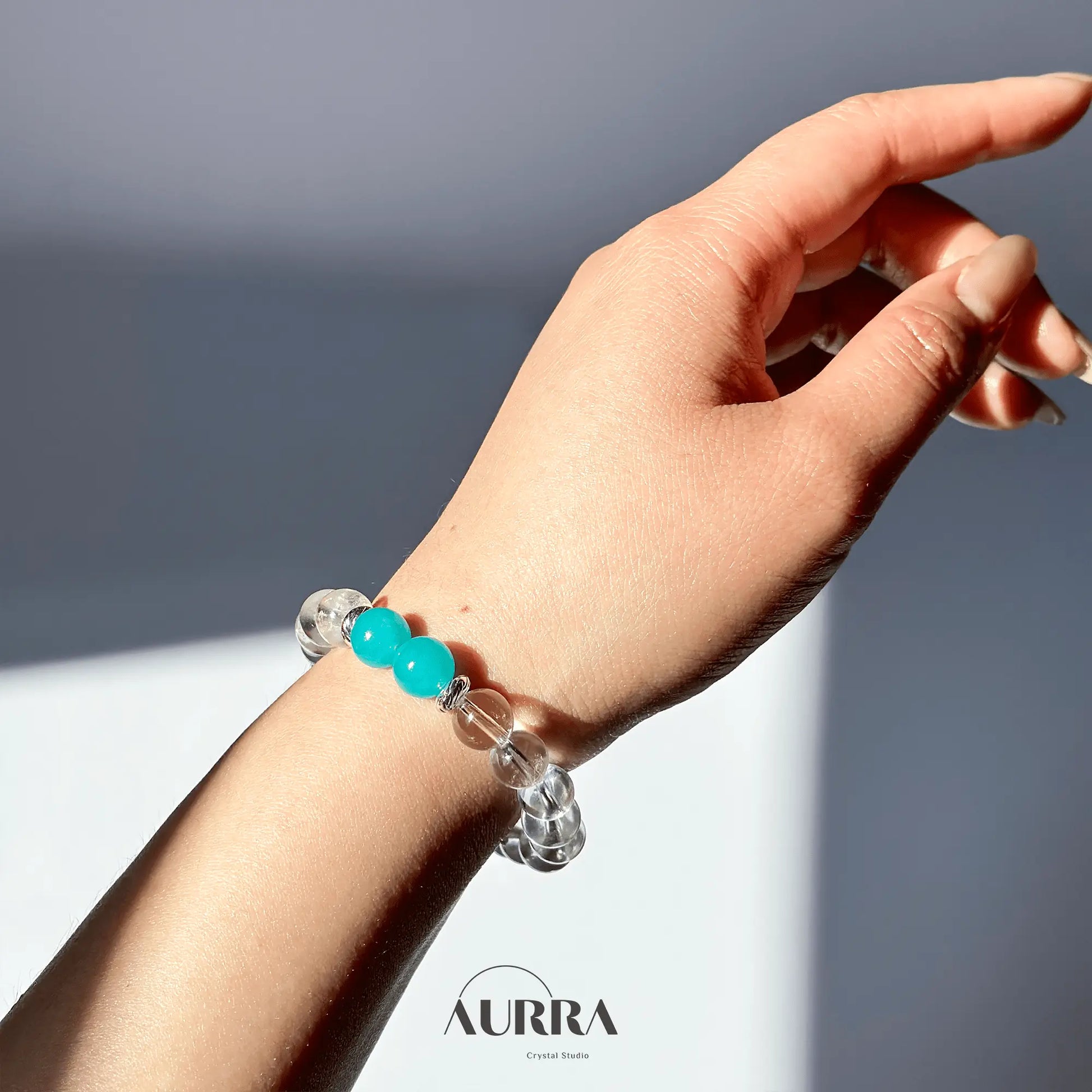 Clarity & Calm | Amazonite & Clear Quartz Energy Bracelet - Aurra Crystal