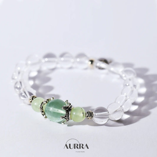 Emotional Healing & Mental Clarity | Green Fluorite Bracelet - Aurra Crystal