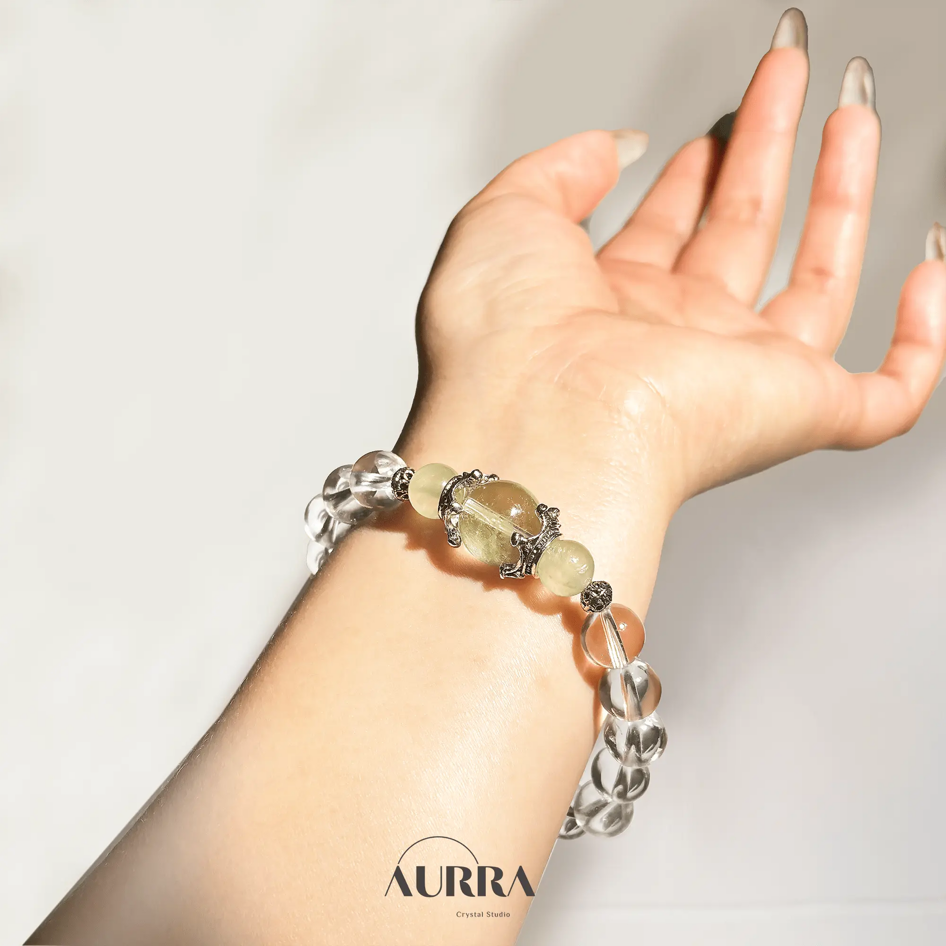 Emotional Healing & Mental Clarity | Green Fluorite Bracelet - Aurra Crystal