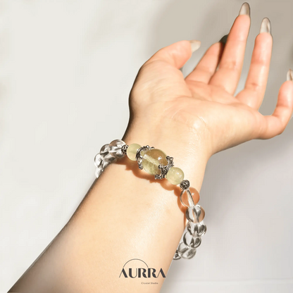 Emotional Healing & Mental Clarity | Green Fluorite Bracelet - Aurra Crystal