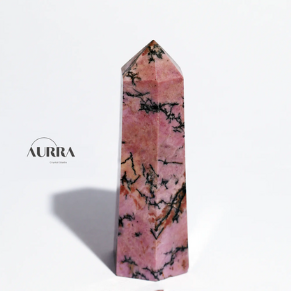 Emotional Healing | Rhodonite Tower 3.39 in Aurra Crystal