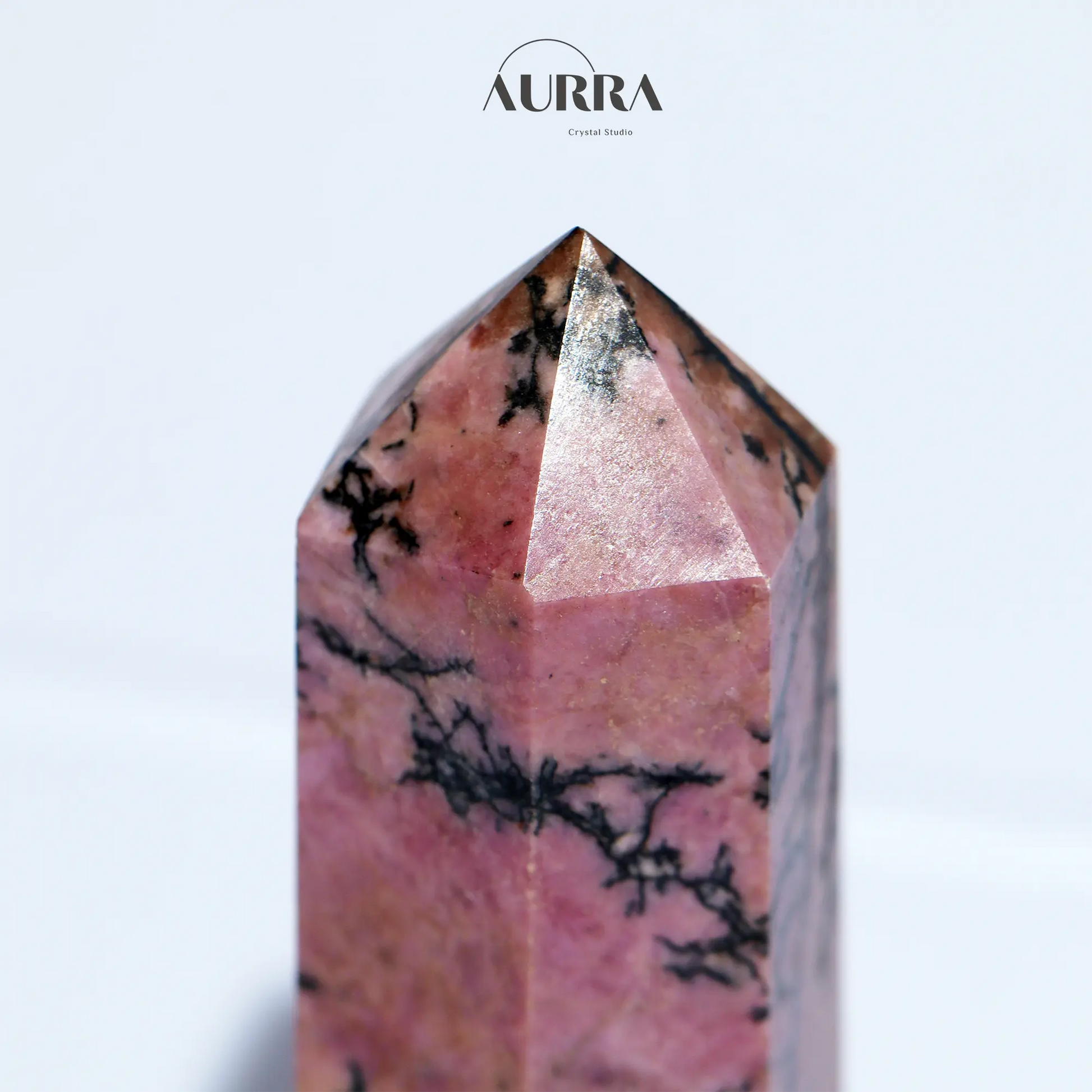 Emotional Healing | Rhodonite Tower 3.39 in Aurra Crystal