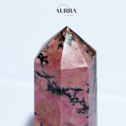 Emotional Healing | Rhodonite Tower 3.39 in Aurra Crystal