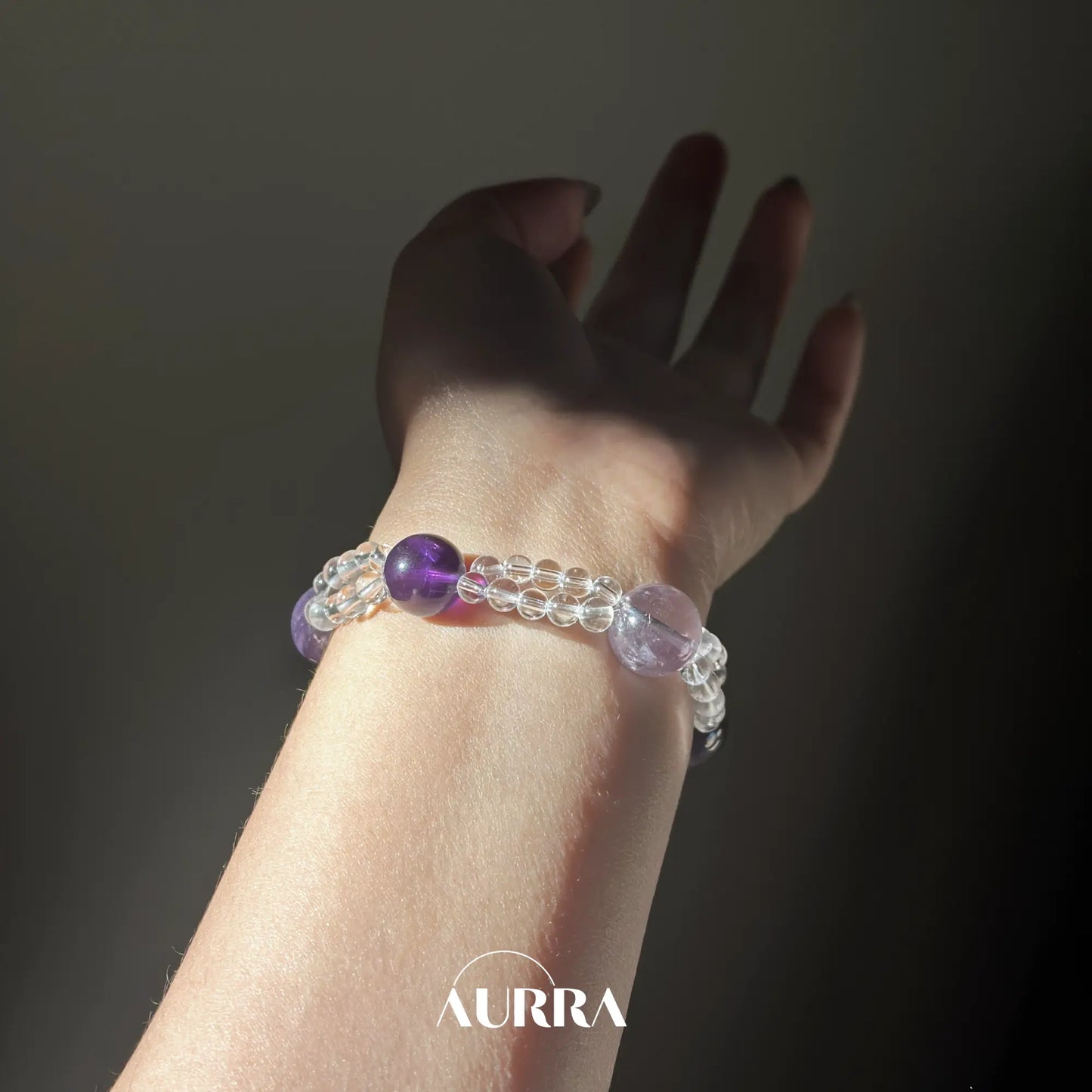 Focus & Clarity | Amethyst Combo Double-Strand Bracelet  Aurra Crystal