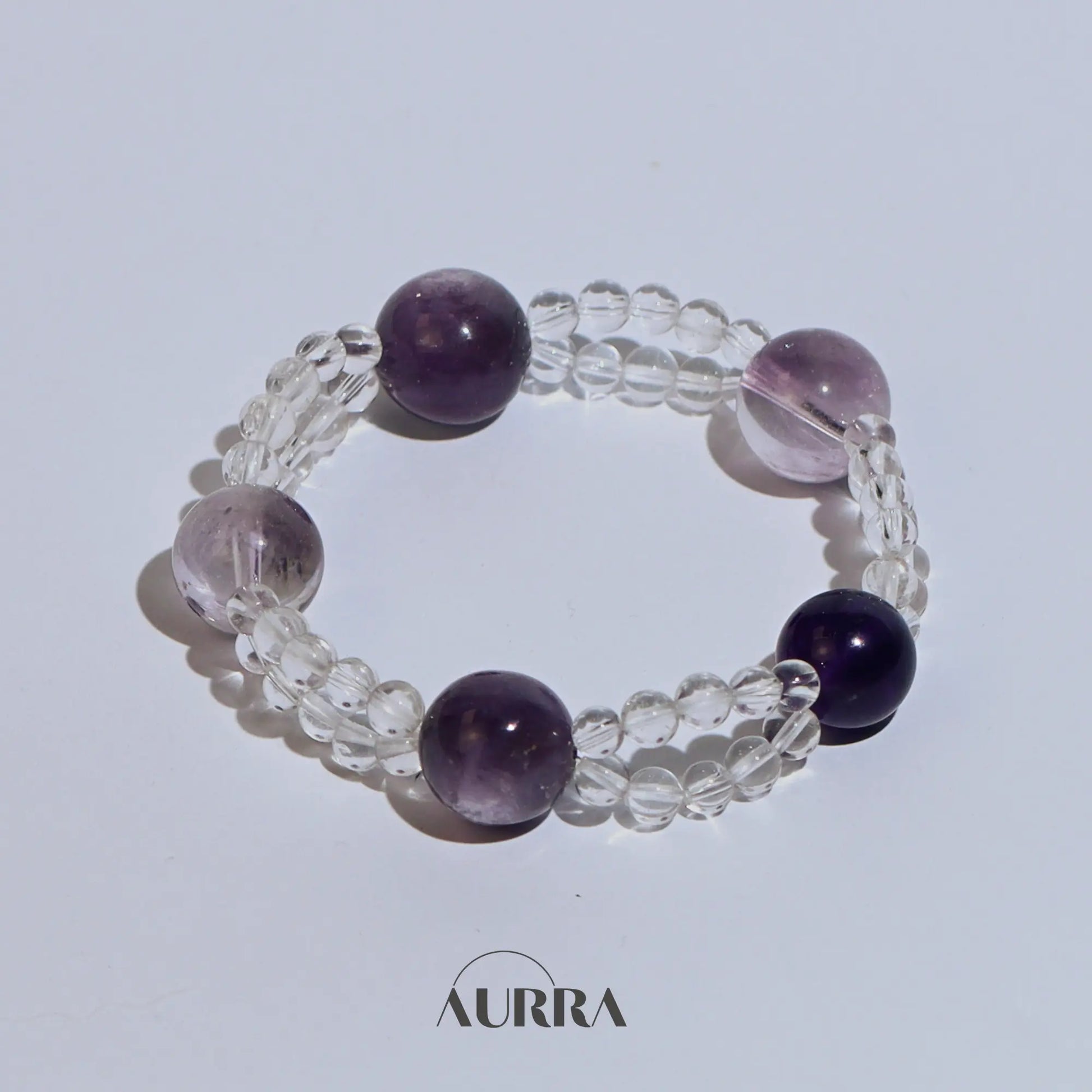 Focus & Clarity | Amethyst Combo Double-Strand Bracelet  Aurra Crystal