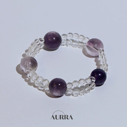 Focus & Clarity | Amethyst Combo Double-Strand Bracelet  Aurra Crystal