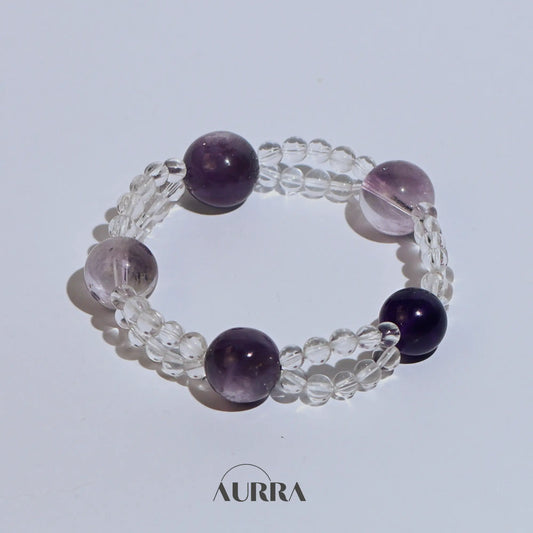 Focus & Clarity | Amethyst Combo Double-Strand Bracelet  Aurra Crystal
