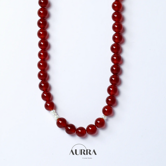 Increase Confidence | Carnelian & Pearl Bracelet (Copy) Aurra Crystal