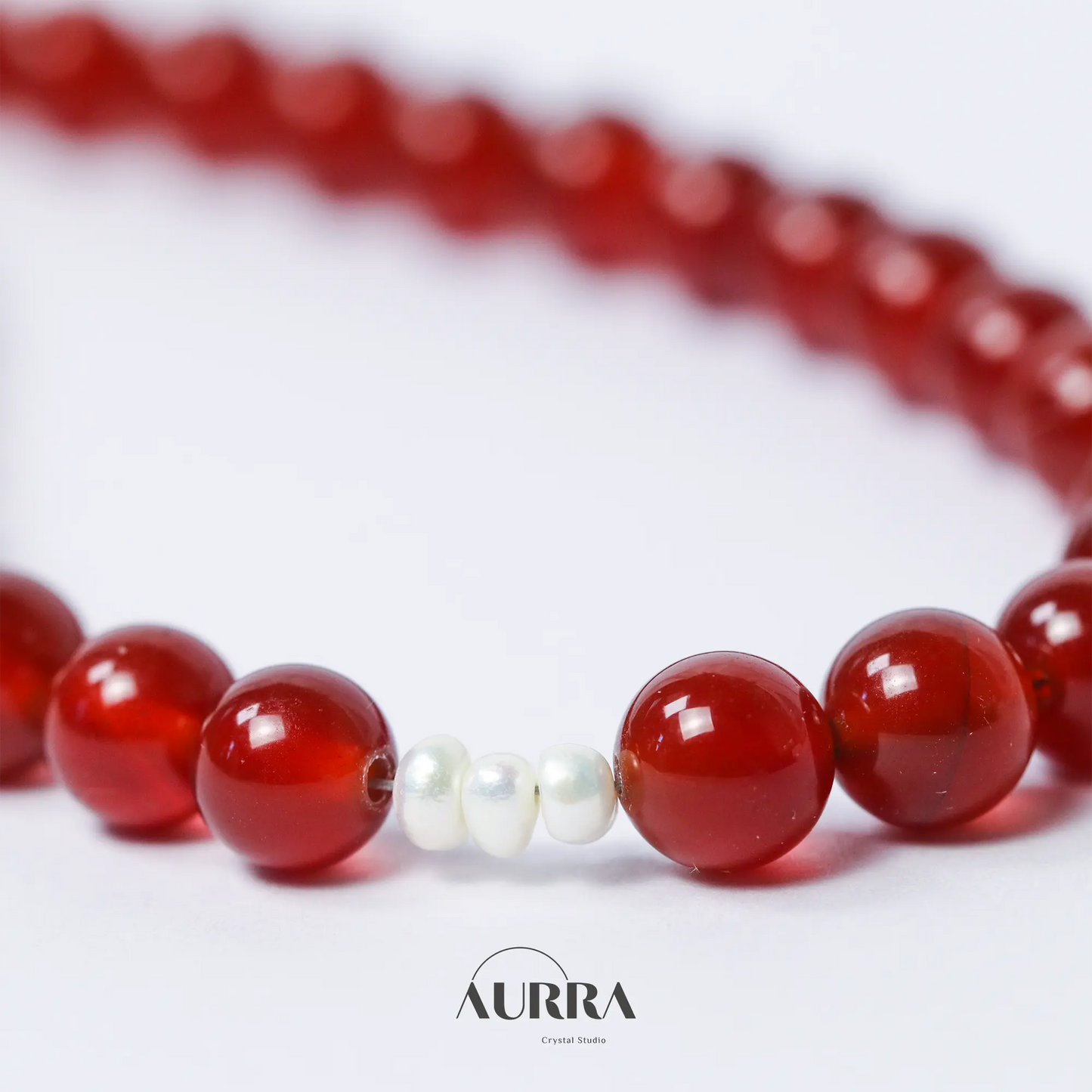 Increase Confidence | Carnelian & Pearl Bracelet (Copy) Aurra Crystal