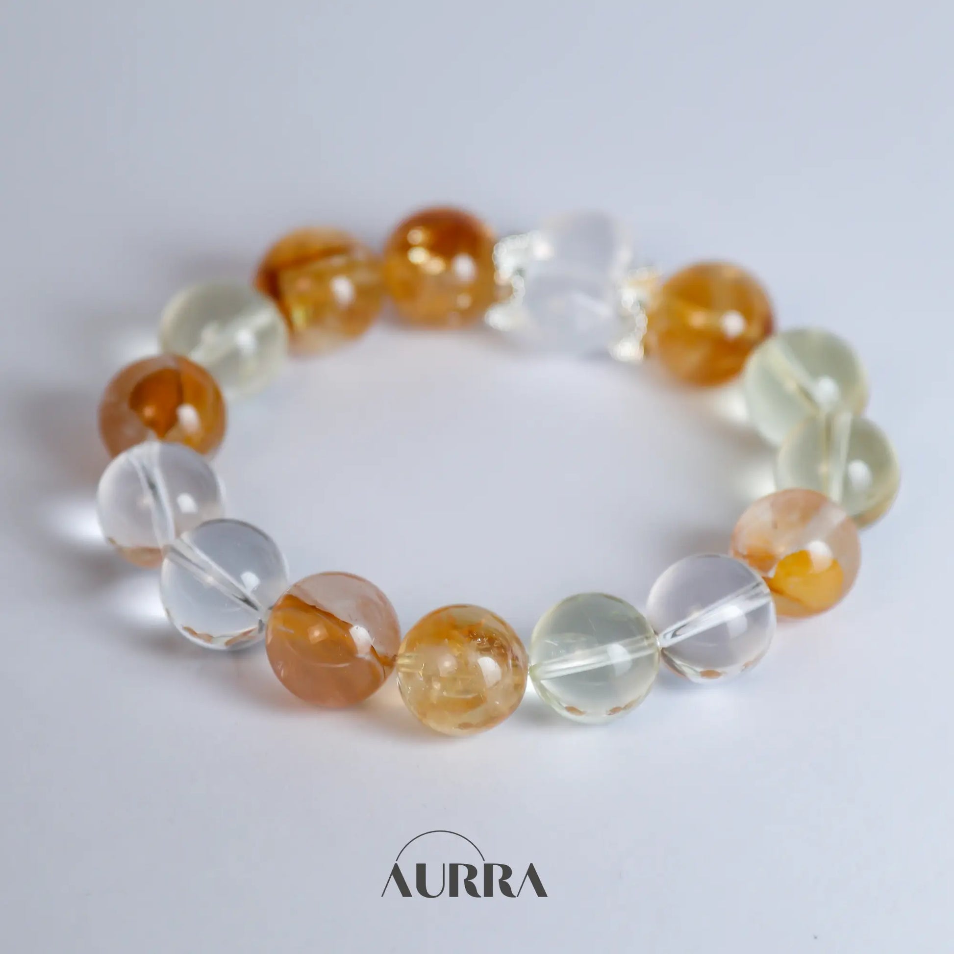 Leo Zodiac Bracelet | Citrine, Lemon Citrine, Yellow Hematoid Quartz & Clear Quartz for Confidence & Abundance  Aurra Crystal