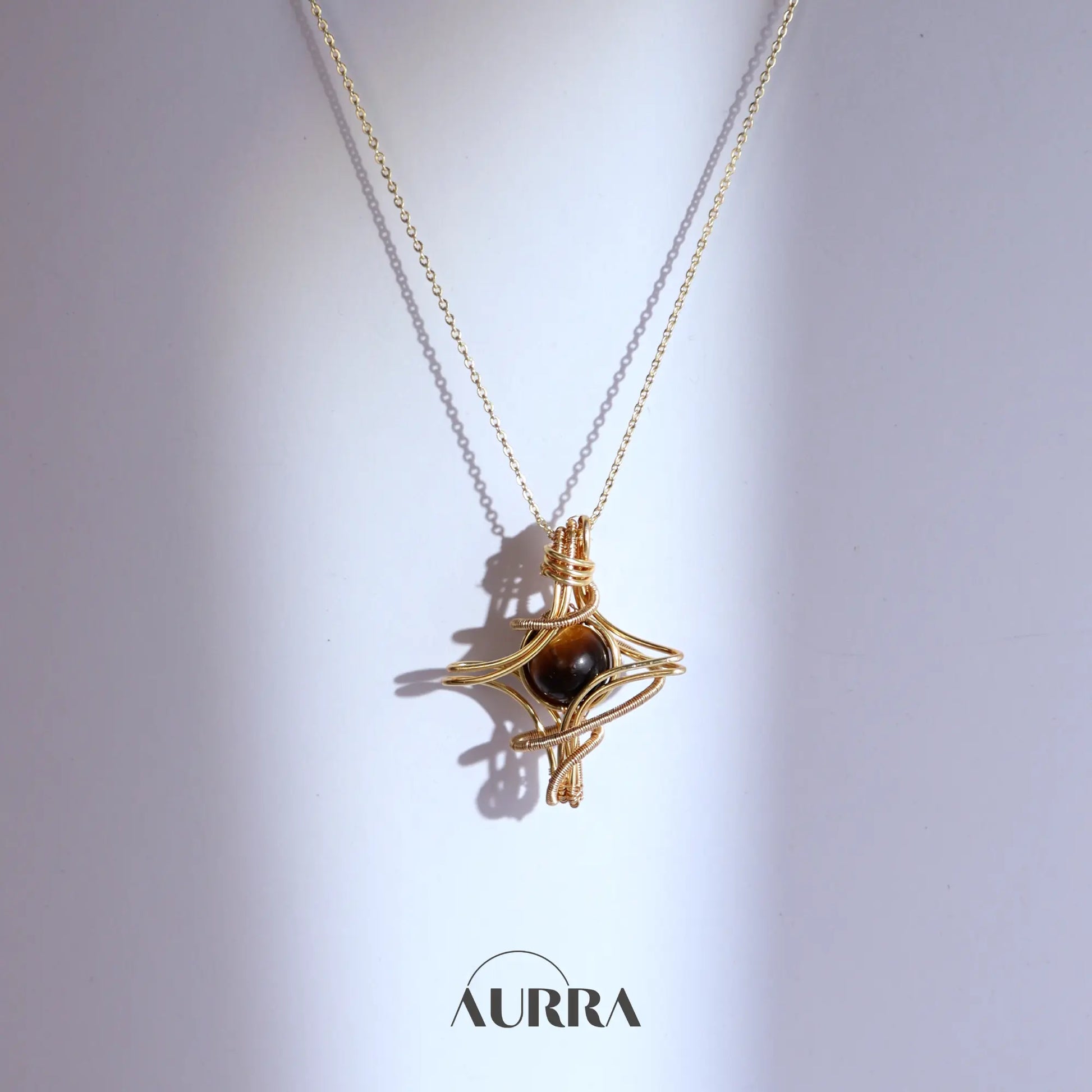 Motivation | Hand-wired Tiger's Eye Star Pendant Adjustable Necklace  Aurra Crystal