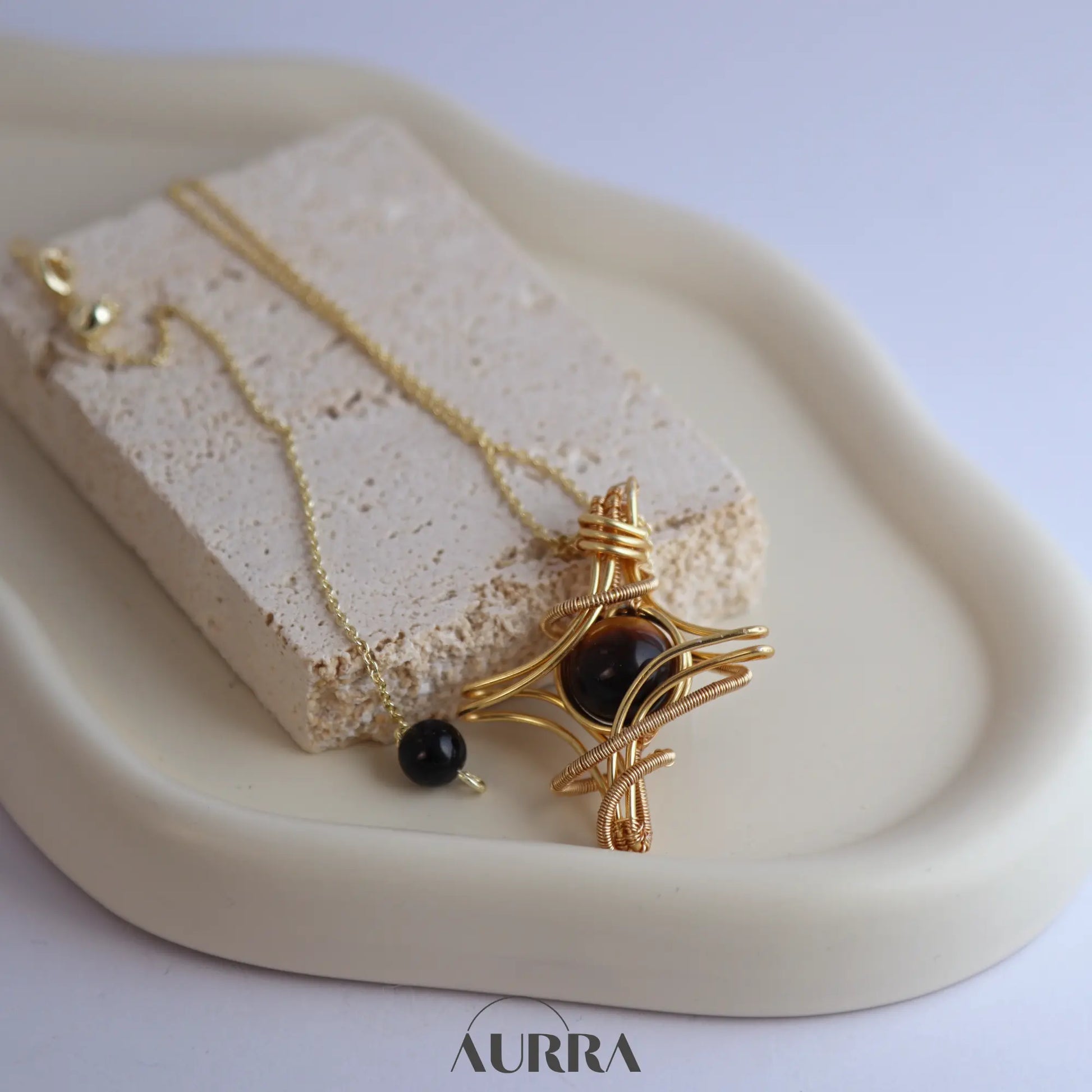 Motivation | Hand-wired Tiger's Eye Star Pendant Adjustable Necklace  Aurra Crystal