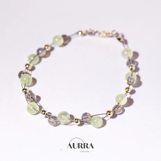 Promotes Calmness | Prehnite & Labradorite Bracelet - Aurra Crystal