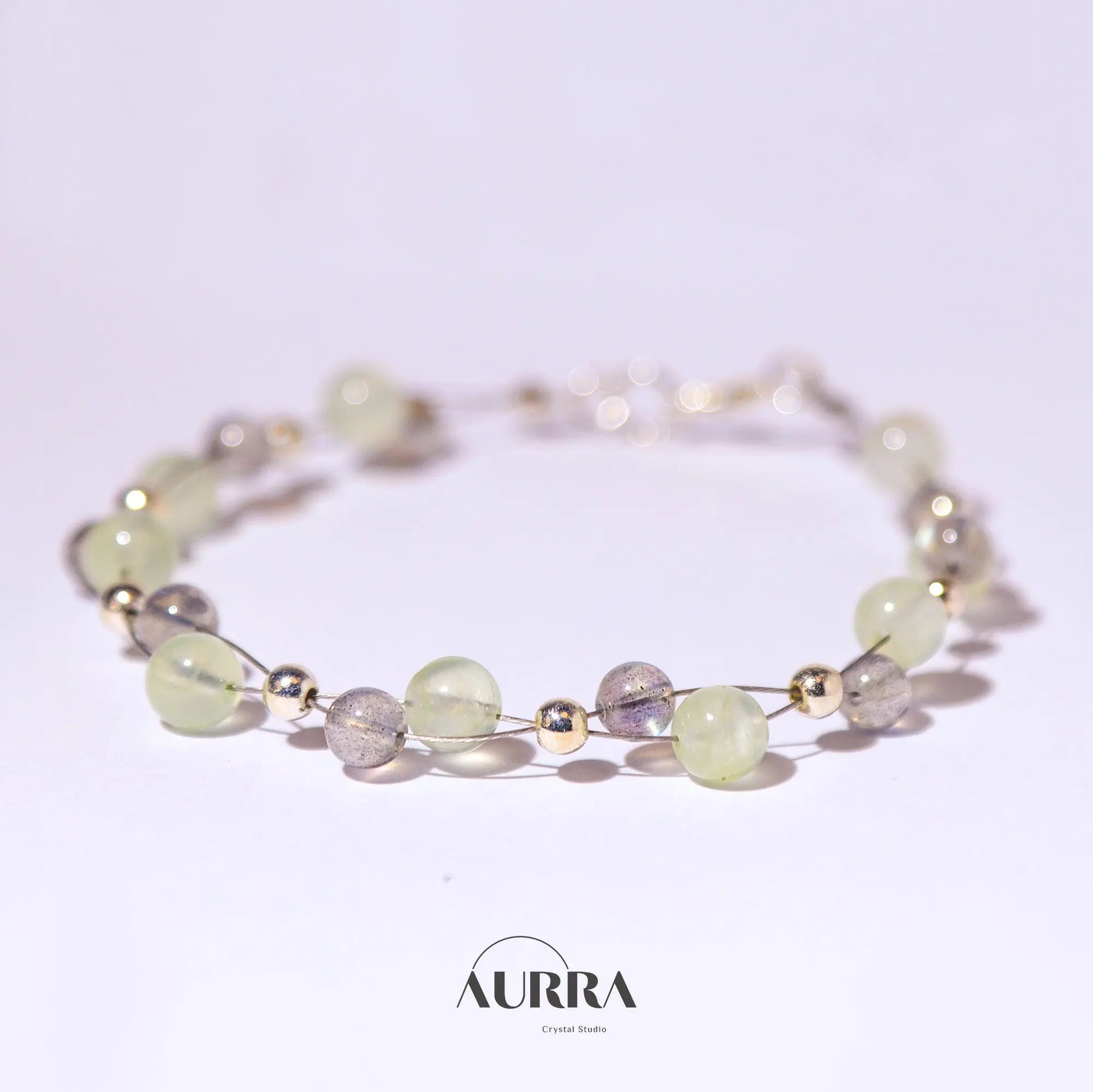 Promotes Calmness | Prehnite & Labradorite Bracelet - Aurra Crystal