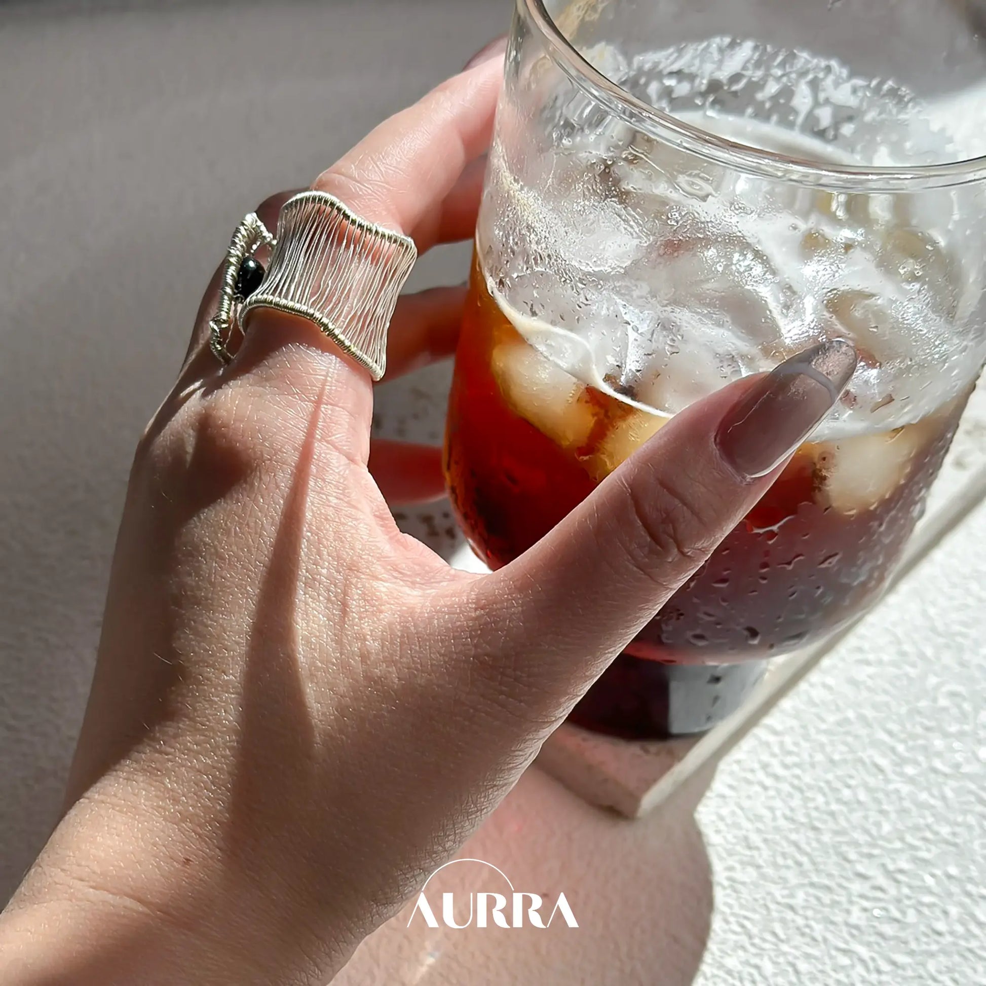 Protection | Black Tourmaline Hand Wire-Wrapped Adjustable Ring  Aurra Crystal