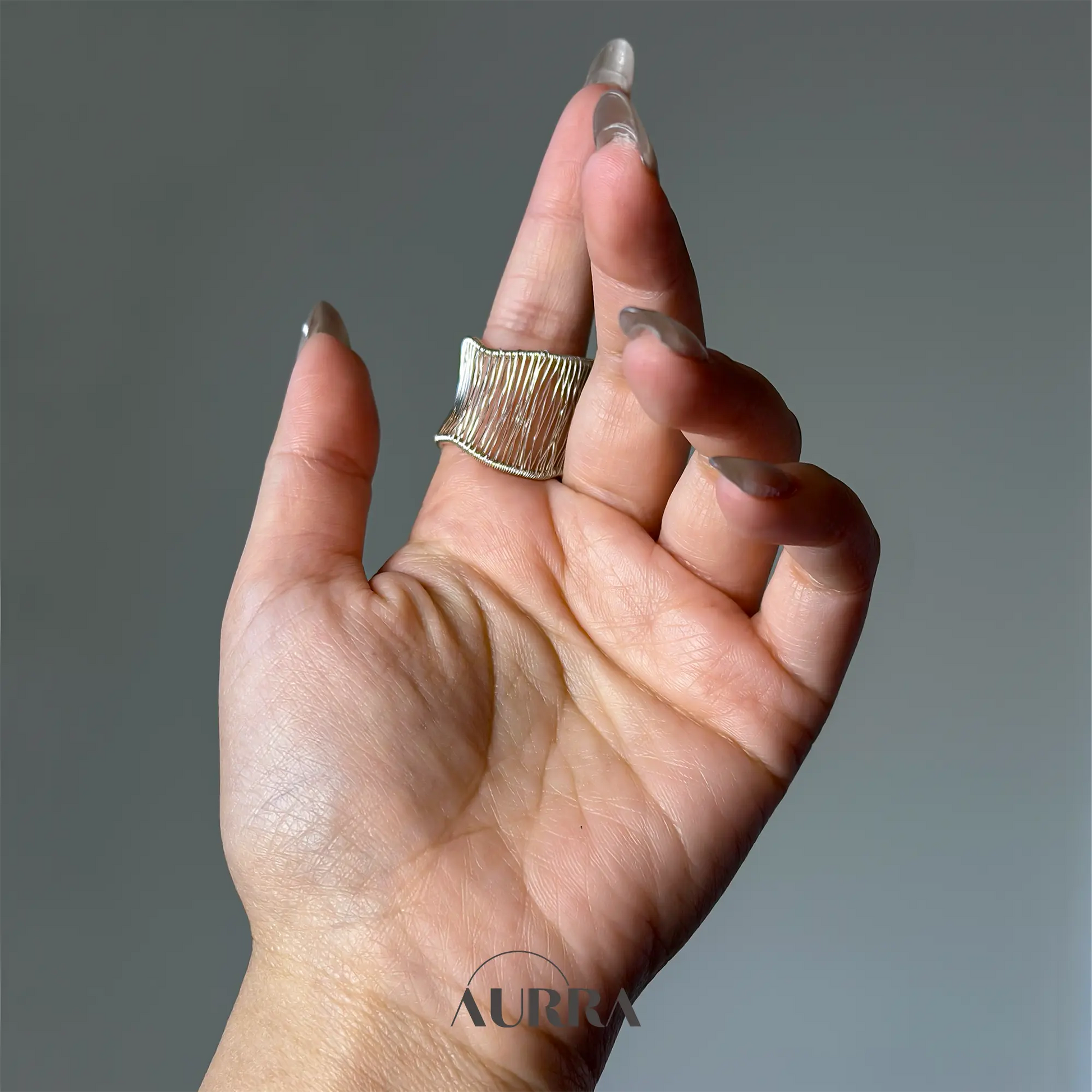 Protection | Black Tourmaline Hand Wire-Wrapped Adjustable Ring  Aurra Crystal